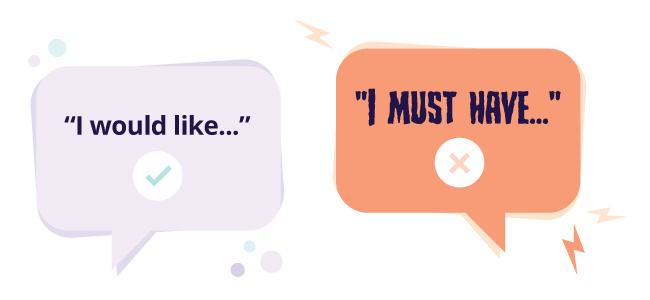 Angry people tend to demand things, whether it's fairness, appreciation, agreement or willingness to do things their way.