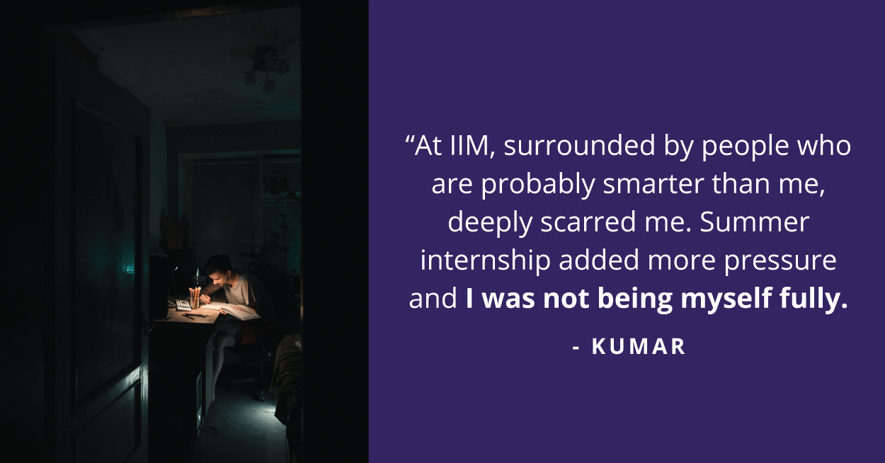 Kumar's experience of I cant do this to Yes, I can through counseling