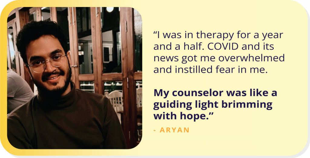 Harmony Amidst Turmoil: Aryan’s Therapeutic Voyage Through Pandemic Anxiety.