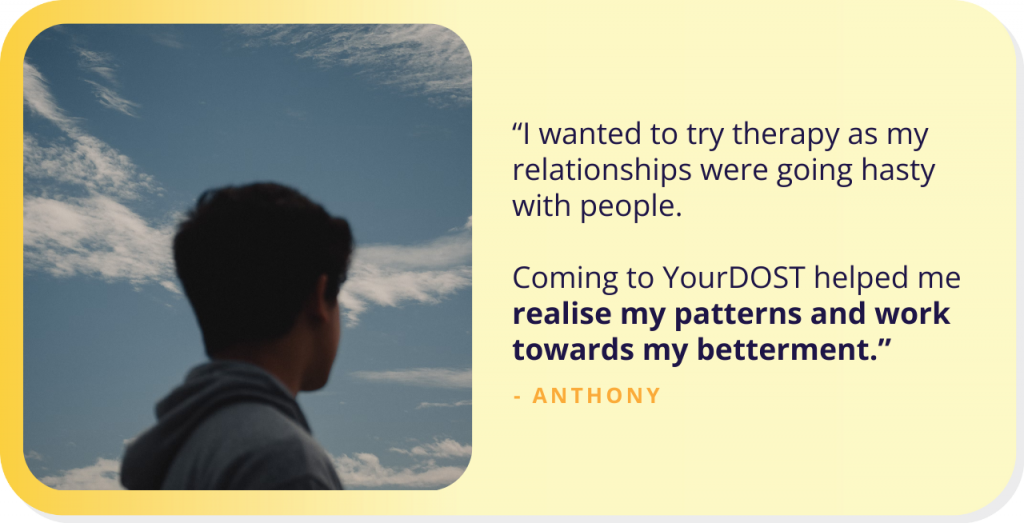 Anthony Enticing Tale Of How He Welcomed Self-Esteem Through Counseling