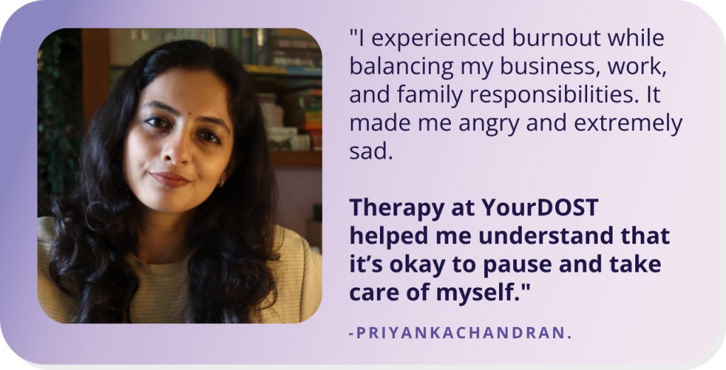 Rediscovering The Calm: Priyankachandran’s Journey from Burnout to Balance Through Therapy